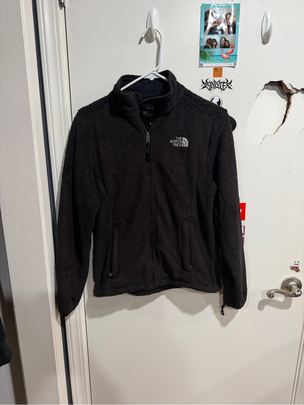 The North Face Osito Fleece Jacket Black Womens Size Small Full Zip Cozy Soft